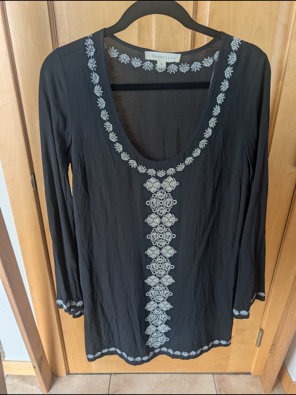 lovestitch Black Tunic with White Trim Detail